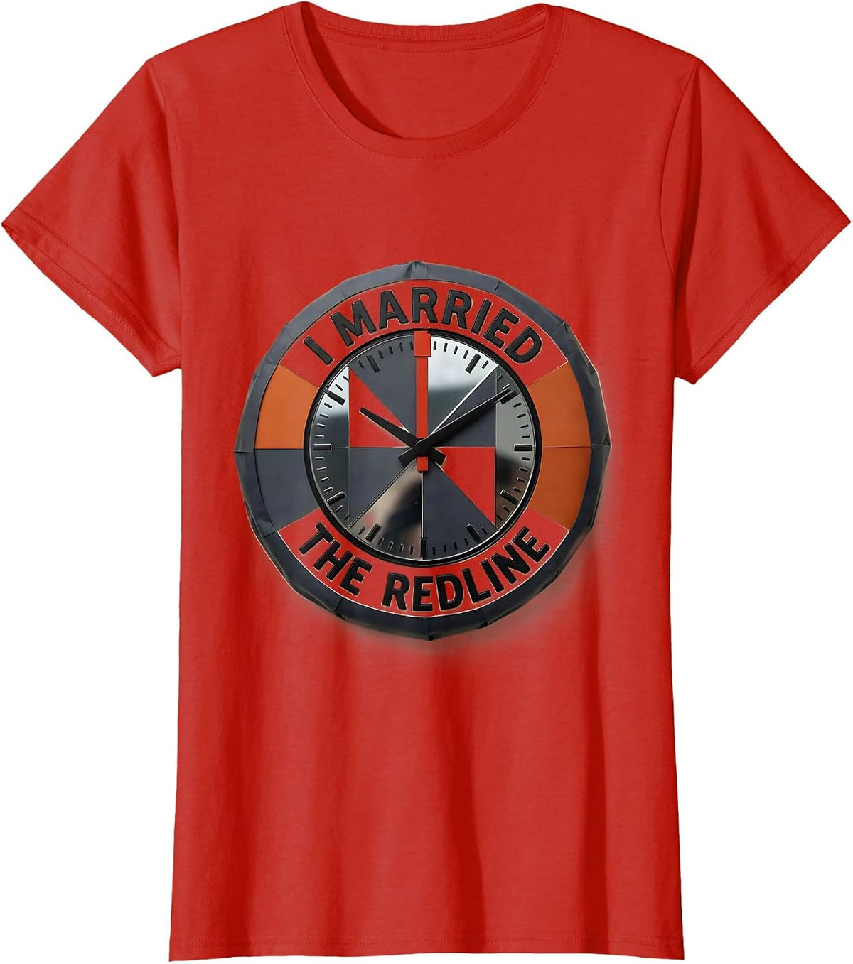 I Married The Redline Funny Car Guy Auto Mechanic T-Shirt - Red