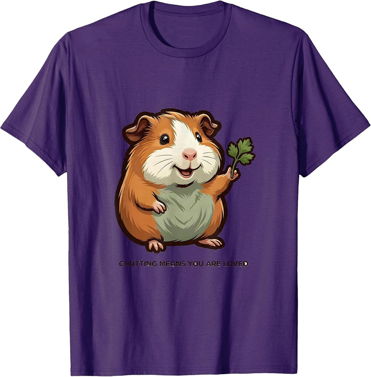Men's Chutting Means You Are Loved Funny Guinea Pig Lover Cavy T-Shirt - Purple