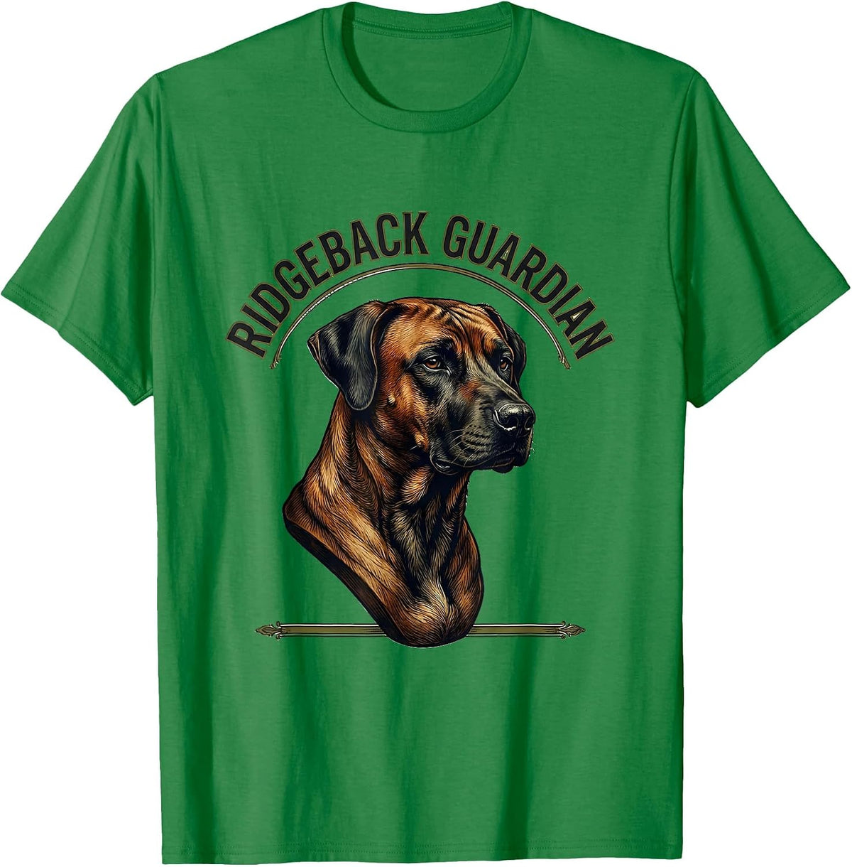 Men's Ridgeback Guardian Vintage Rhodesian Ridgeback Dog Lover T-Shirt - Kelly Green