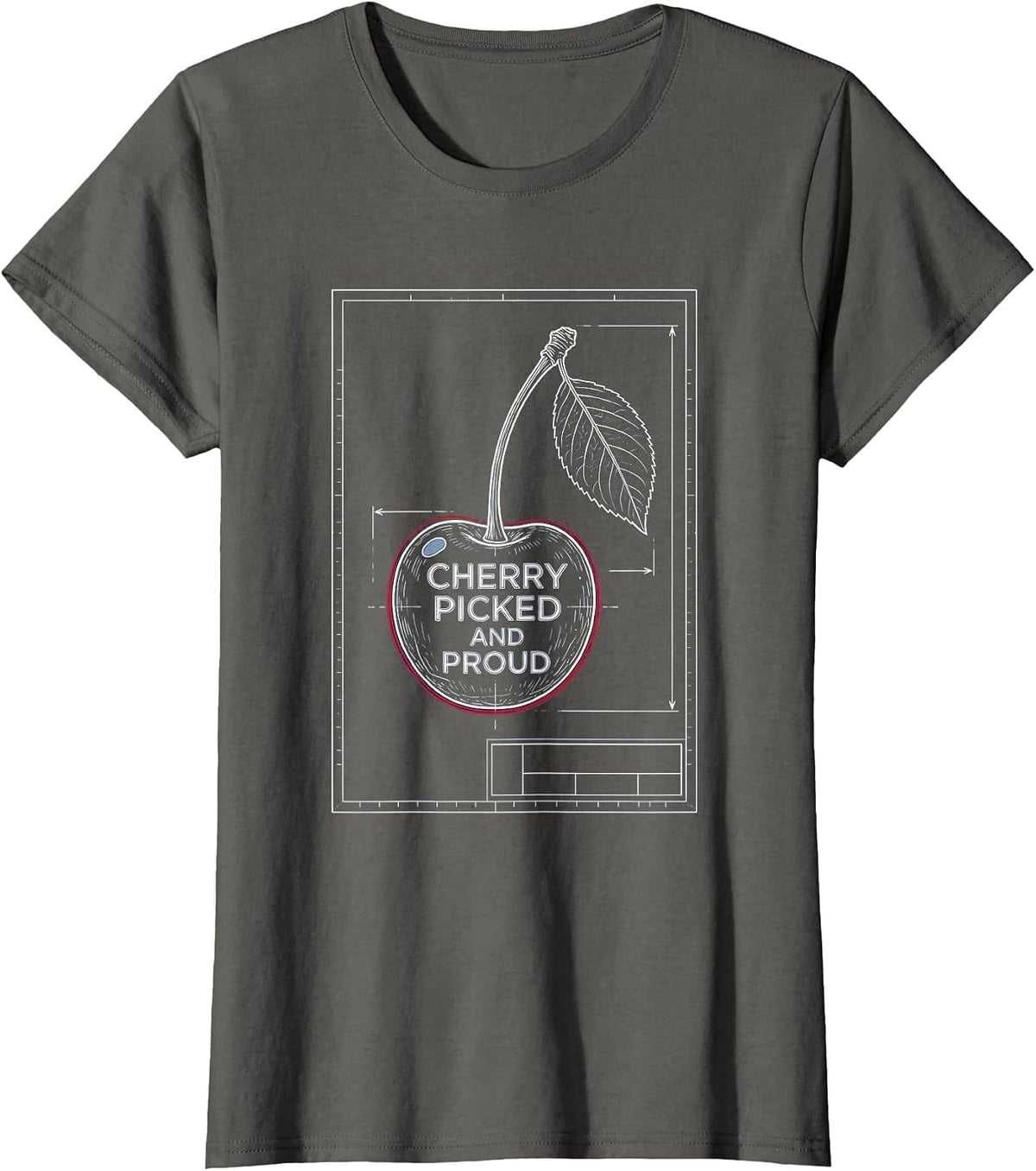 Women's Cherry Picked and Proud Graphic Design T-Shirt - Asphalt Grey