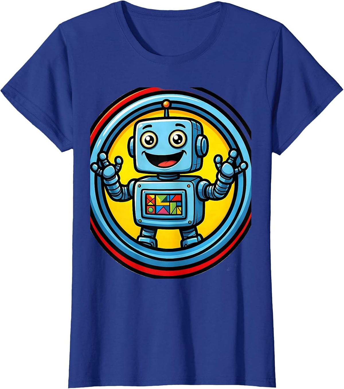 Women's Special Education Teacher Cheerful Robot ABCs Gift T-Shirt - Royal Blue