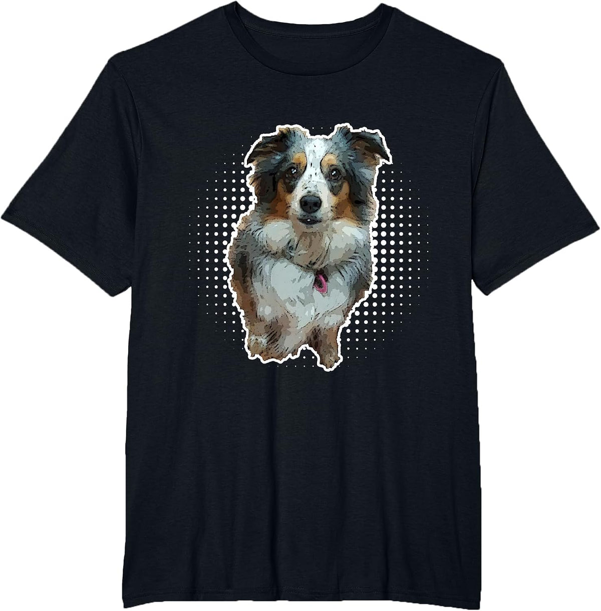 Mini Aussie Australian Shepherd Blue Merle T-Shirt - Black