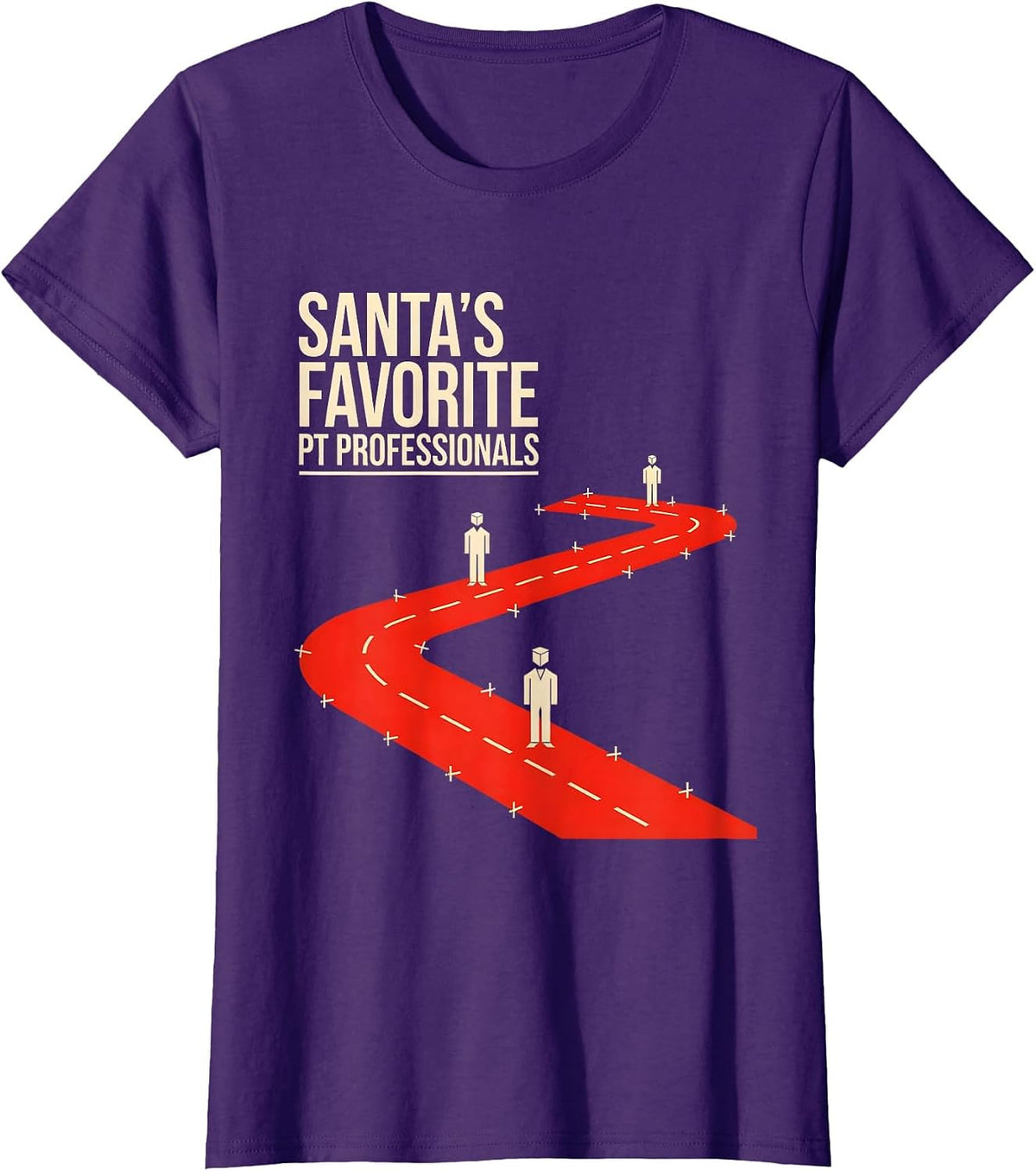 Women's Santa's Favorite PT Professionals Funny Physical Therapy T-Shirt - Purple