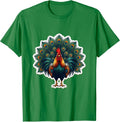Men's Rooster Peacock Fan Display Graphic T-Shirt - Kelly Green