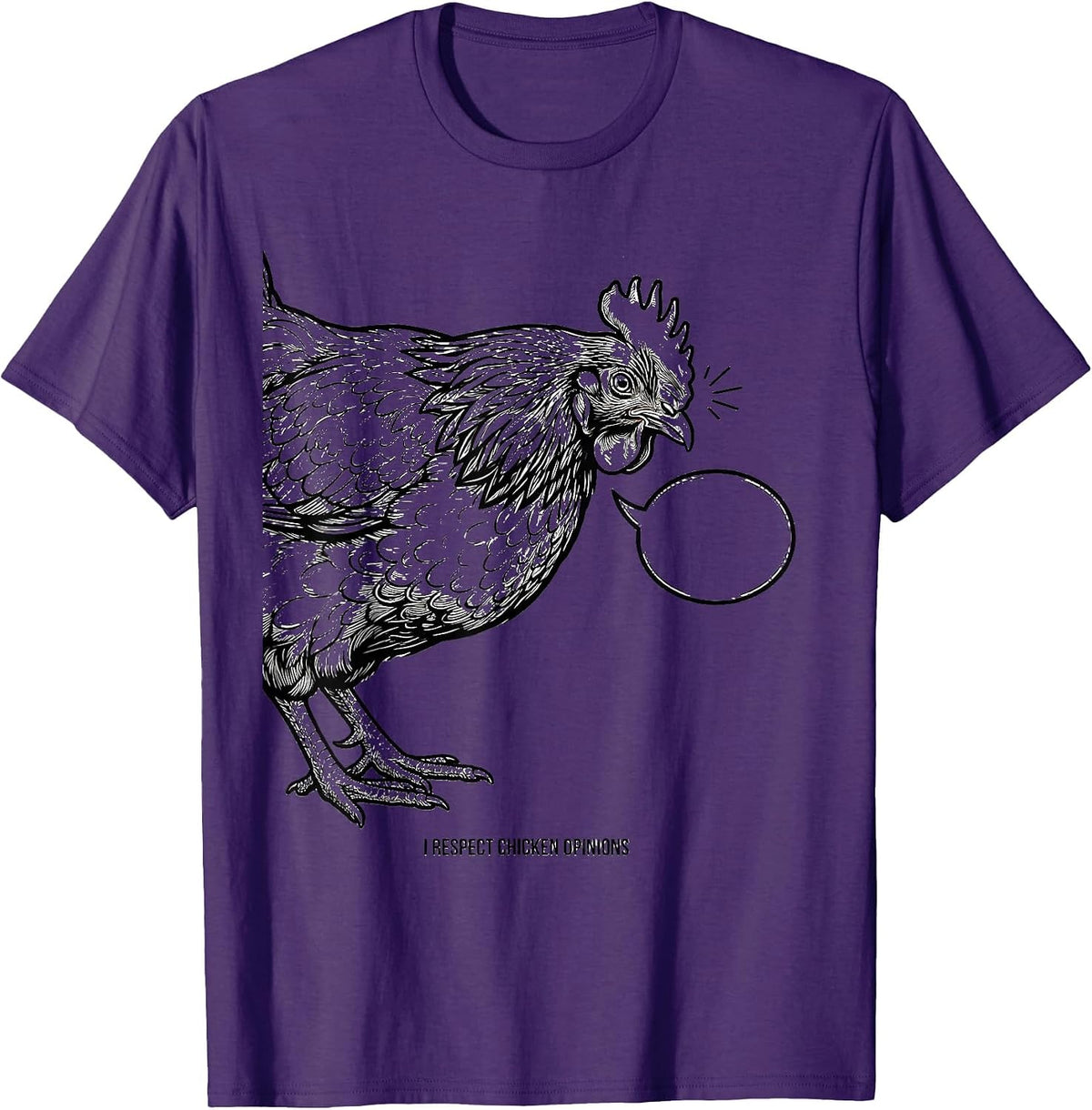 I Respect Chicken Opinions Funny Chicken Lover Gift T-Shirt - Purple