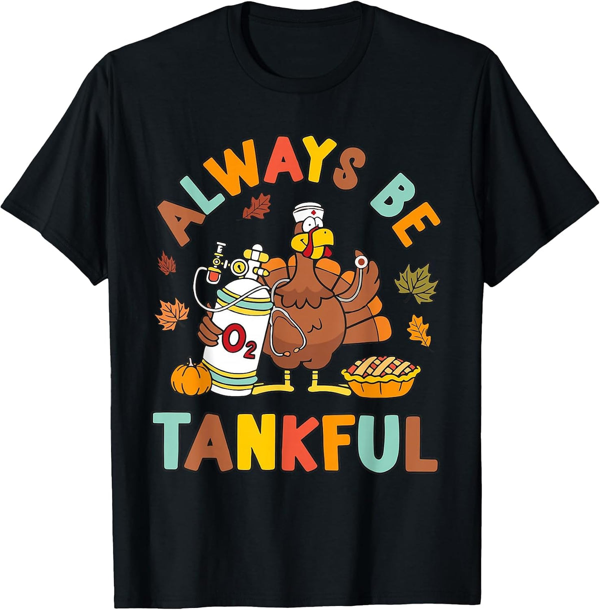 Respiratory Therapist Thanksgiving Nurse Autumn Fall Turkey T-Shirt - Black