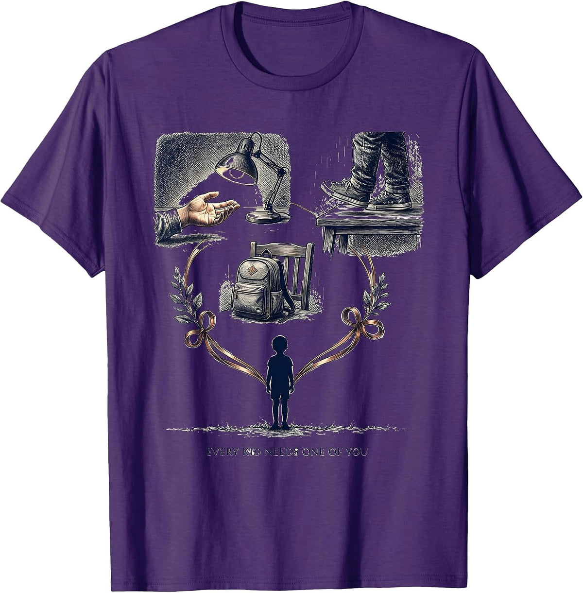 Men's Every Kid Needs One Of You School Counselor Student Support T-Shirt - Purple