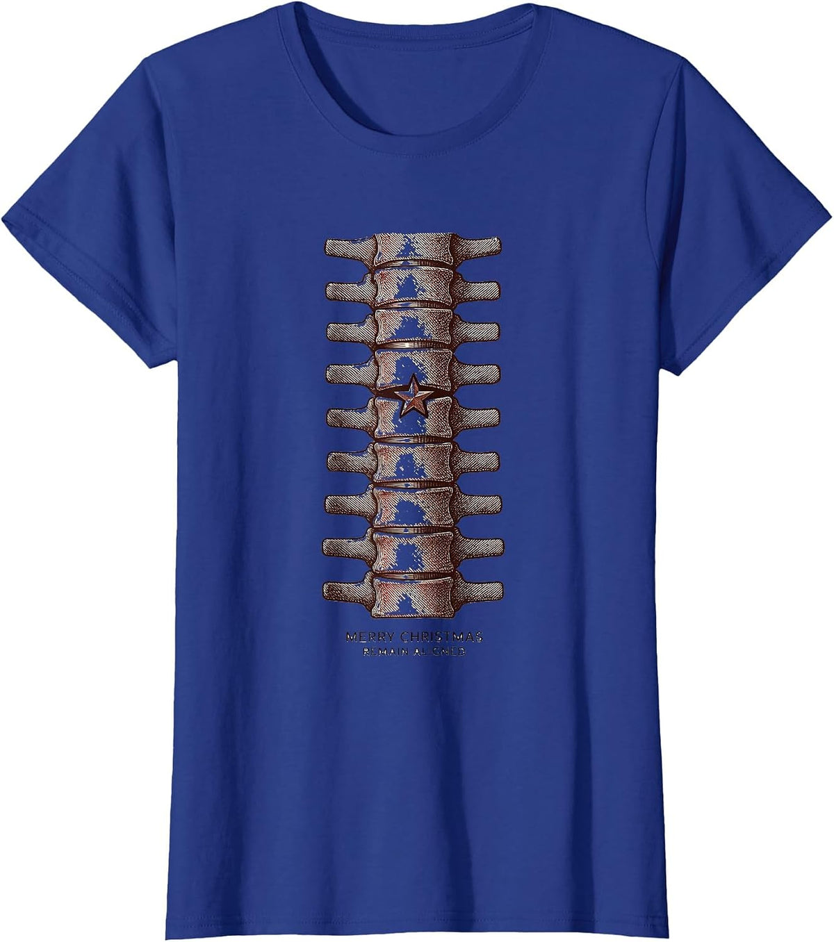 Women's Merry Christmas, Remain Aligned Funny Chiropractor T-Shirt - Royal Blue