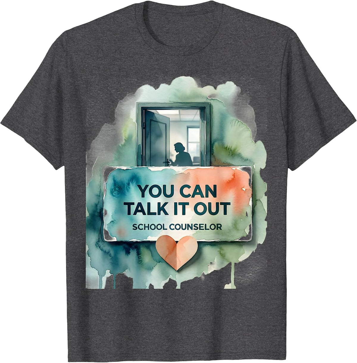 You Can Talk It Out School Counselor Appreciation Week T-Shirt - Dark Heather Grey