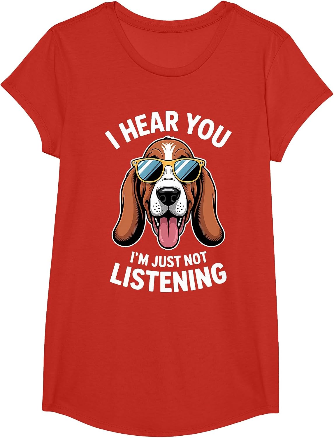Basset Hound Funny Basset Hound T-Shirt - Girls Red