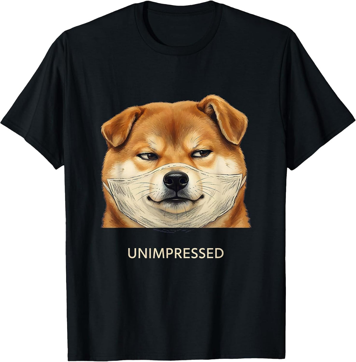 Men's Unimpressed Storybook Shiba Inu Doge Meme Humor T-Shirt - Black