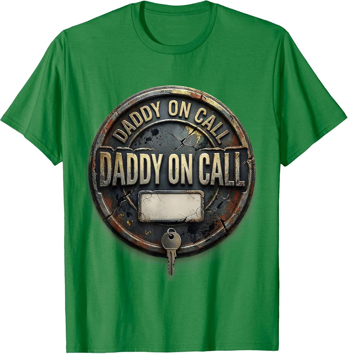Men's Daddy On Call Distressed Funny Dad Humor T-Shirt - Kelly Green