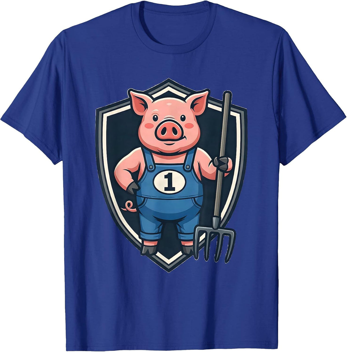1 Funny Pig Lover Halloween Costume Novelty Humor T-Shirt - Royal Blue