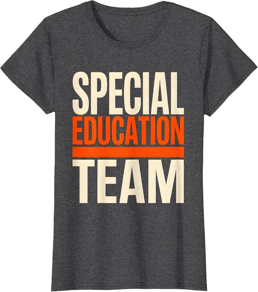 Women's Special Education Team Retro SPED Teacher Squad Pride T-Shirt - Dark Heather Grey