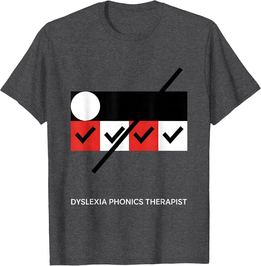 Men's Dyslexia Phonics Therapist Bauhaus Modernist Teacher T-Shirt - Dark Heather Grey