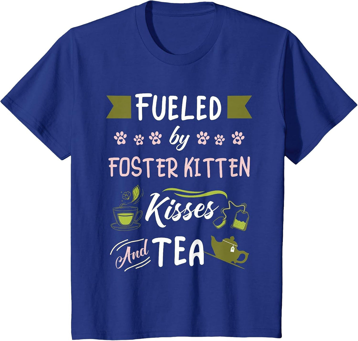 Foster Kitten Rescue Mom Tea Lover T-Shirt - Royal Blue