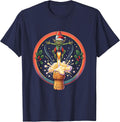 Gremlin Champagne Cork Christmas Launch T-Shirt - Navy Blue