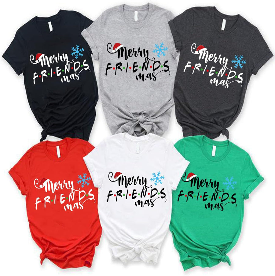Merry Friendsmas T-Shirt, Friends Shirts, Friends Matching for His and Her, Merry - As Pictured