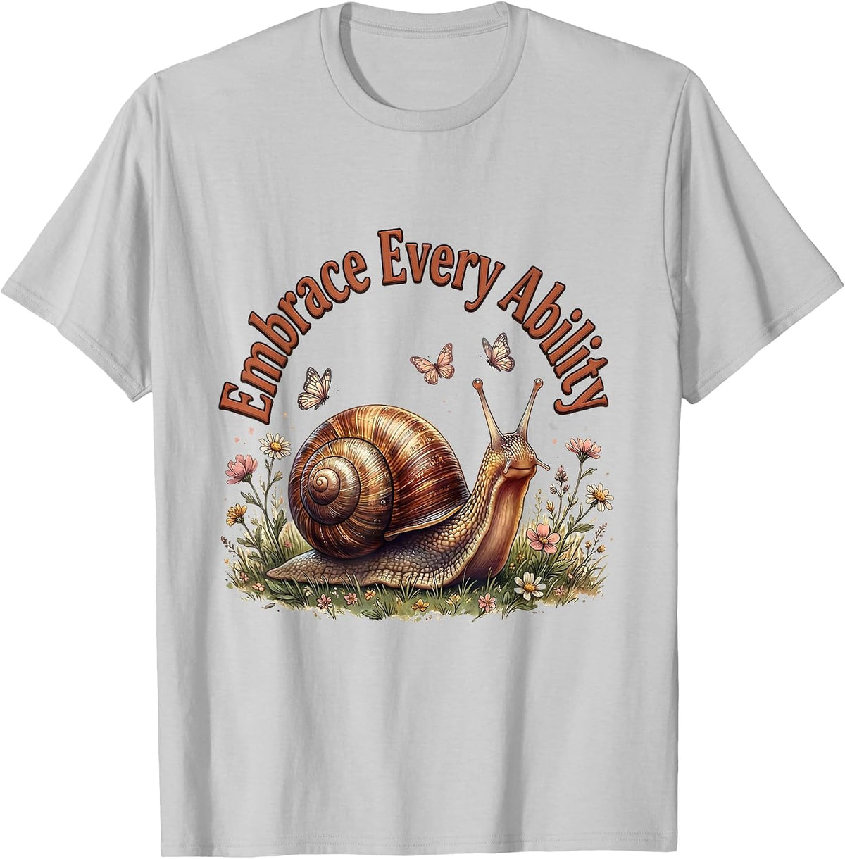 Men's Embrace Every Ability Down Syndrome Awareness Design T-Shirt - Silver Grey