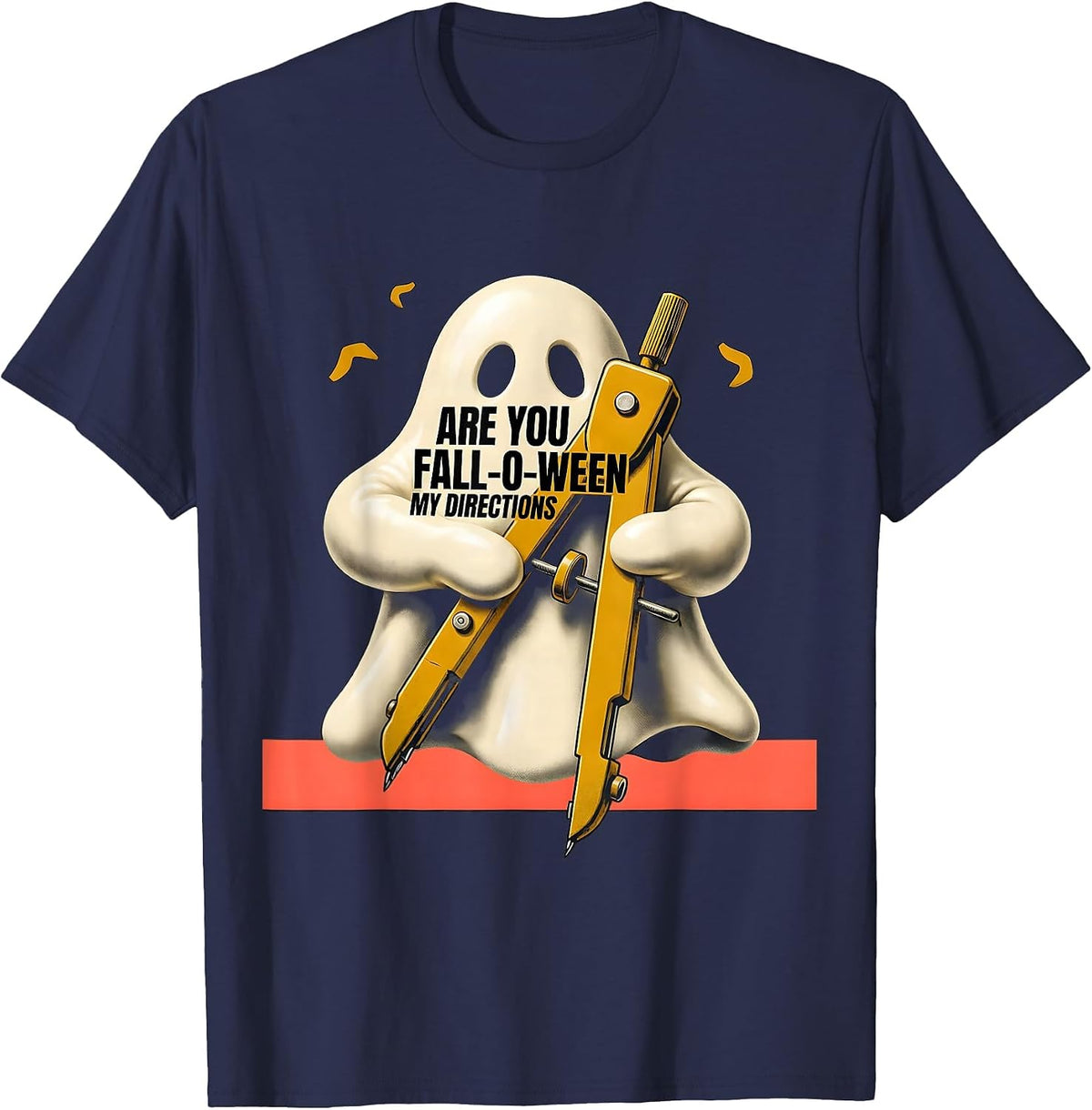 Men's Are You Fall-O-Ween My Directions Midcentury Modern T-Shirt - Navy Blue