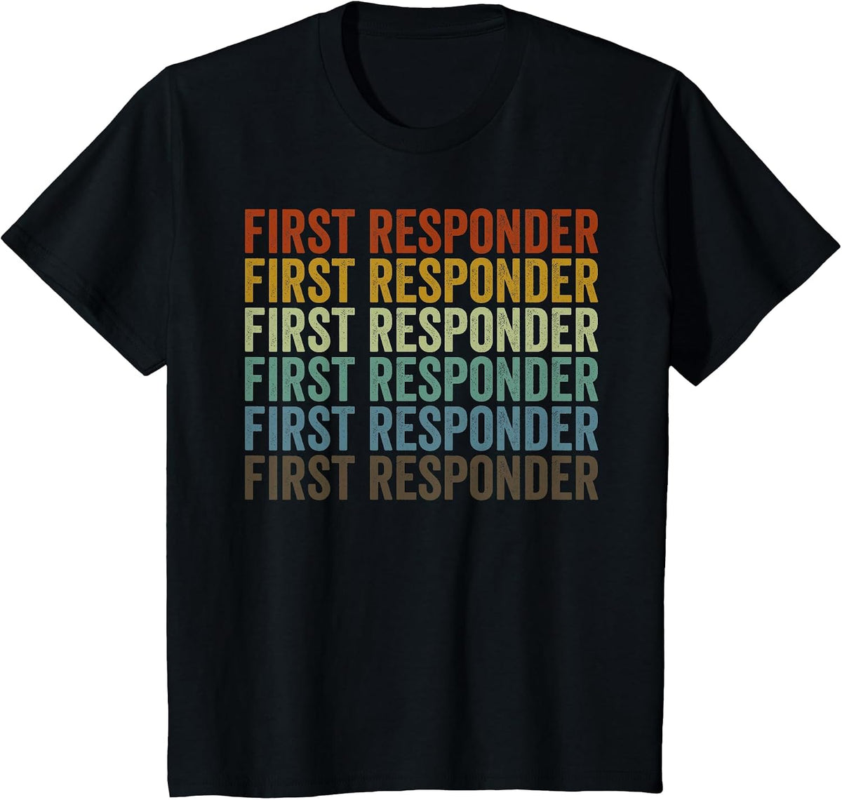 First Responder Retro T-Shirt - Black