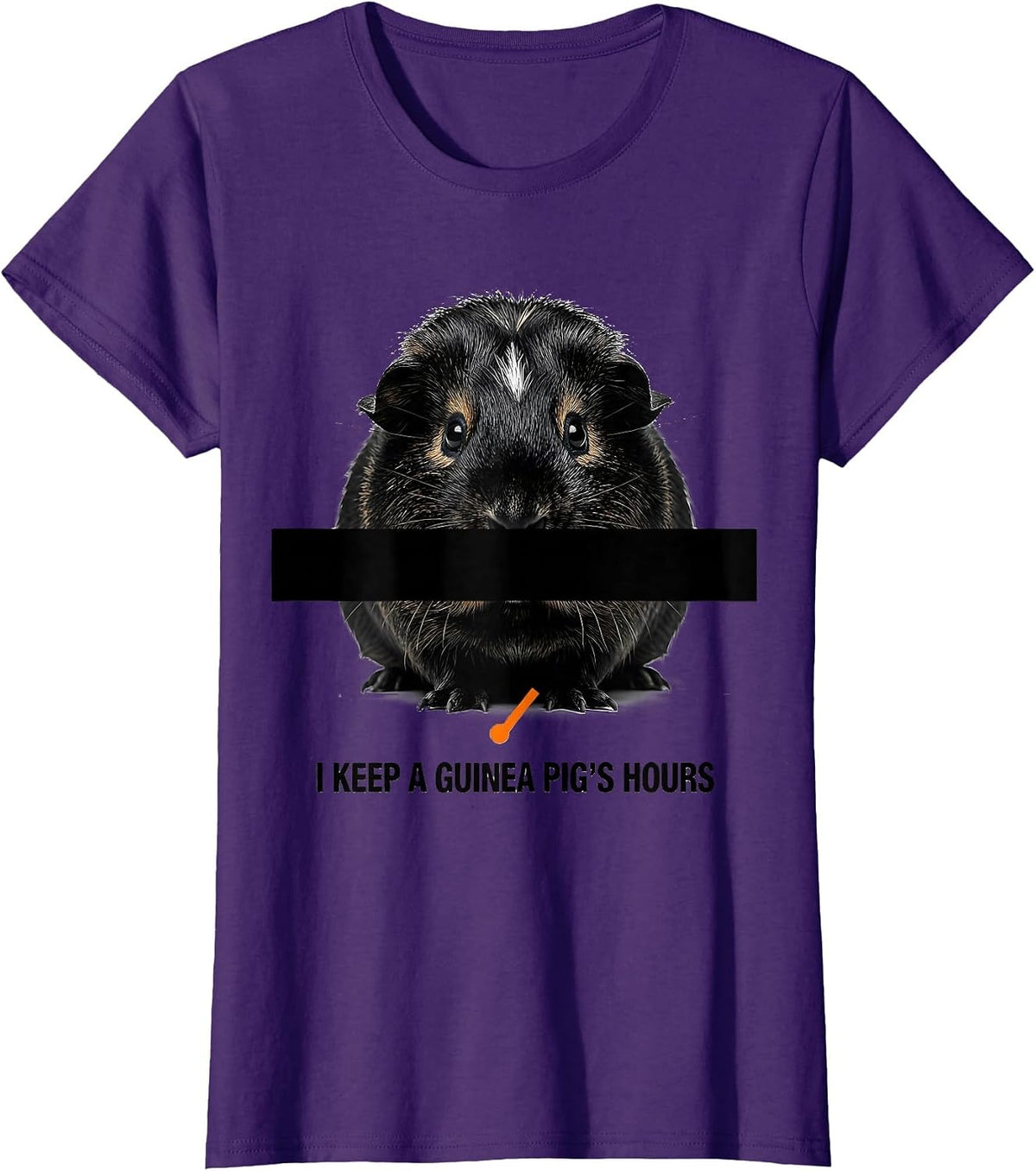 Women's I Keep A Guinea Pig's Hours Funny Cavy Lover Pet Owner T-Shirt - Purple