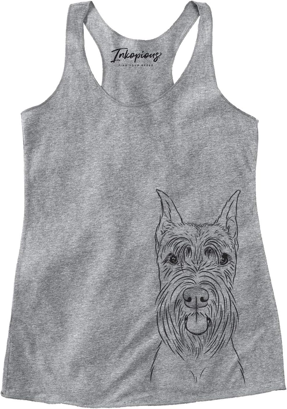 Bare Samuel the Schnauzer Dog Triblend T-Shirt - Grey Racerback