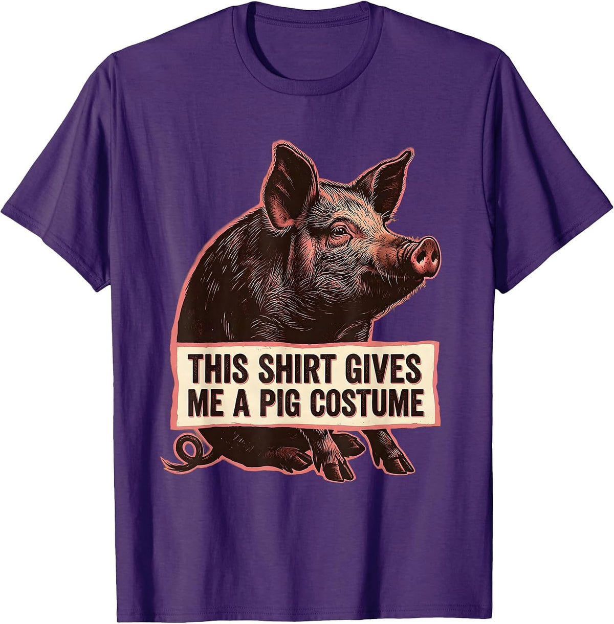 Men's This Shirt Gives Me A Pig Costume Funny Pig Lover Halloween T-Shirt - Purple