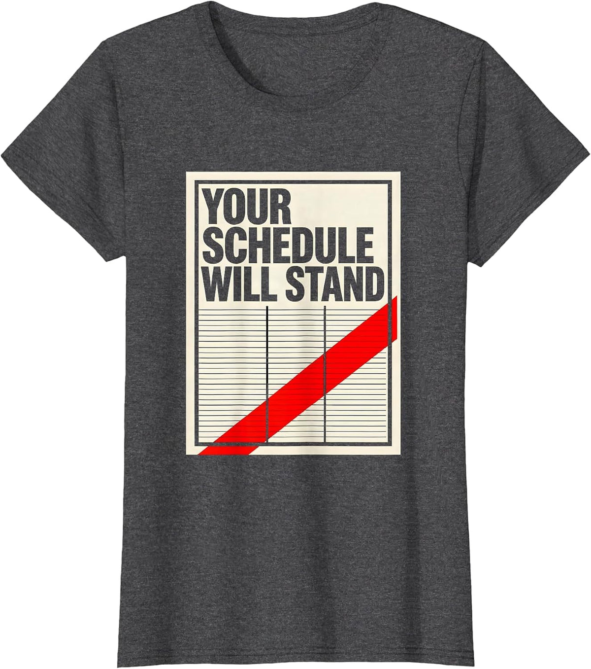 Women's Your Schedule Will Stand Groovy School Counselor Back T-Shirt - Dark Heather Grey