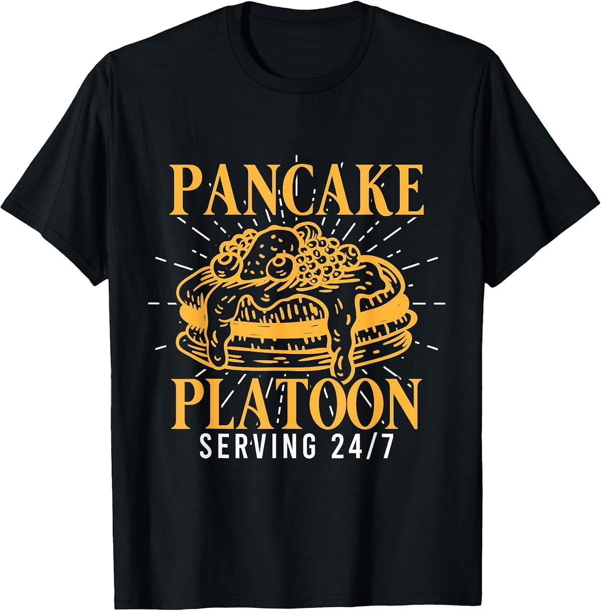 Pancake Platoon Football Lineman T-Shirt - Black
