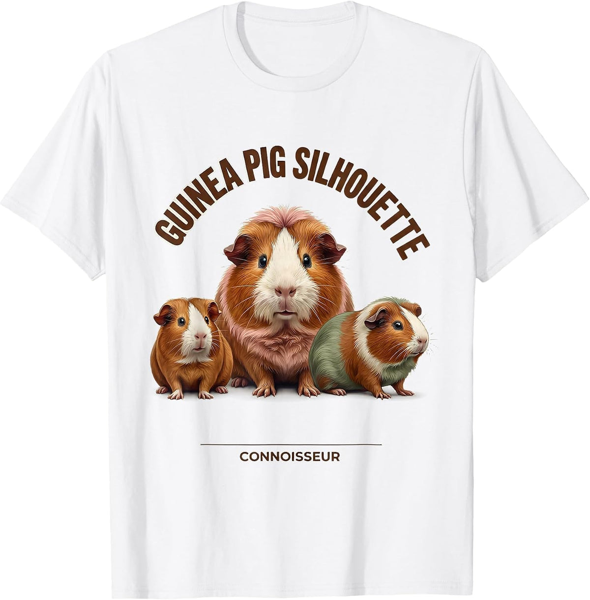 Guinea Pig Silhouette Connoisseur Funny Pet Lover Gift T-Shirt - White