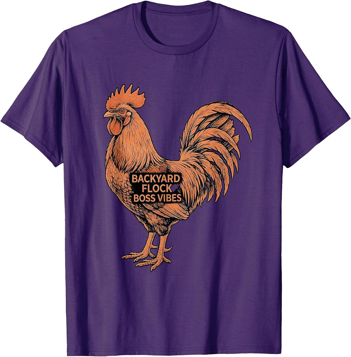 Backyard Flock Boss Vibes Chicken Design T-Shirt - Purple