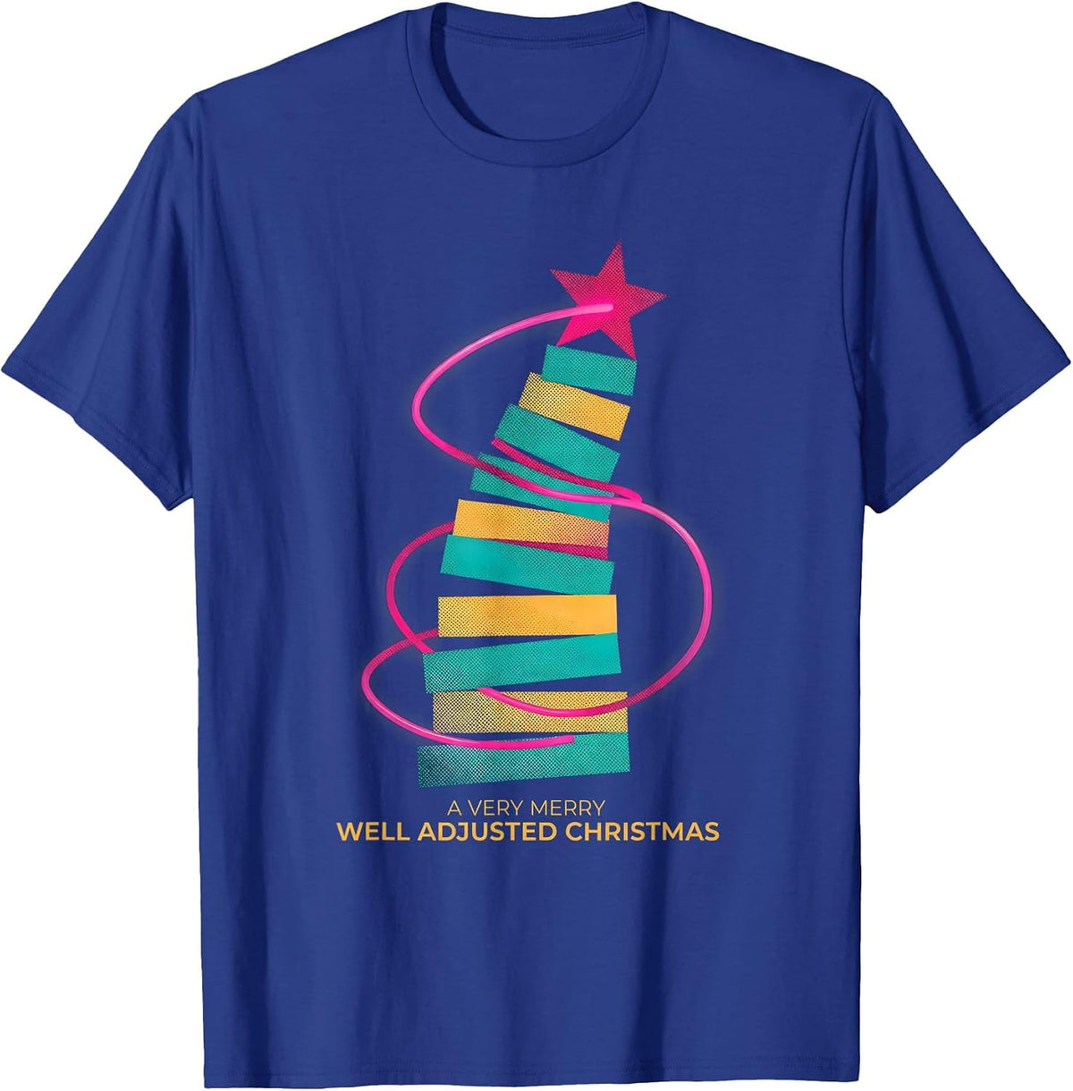 Men's A Very Merry, Well Adjusted Christmas Funny Chiropractor T-Shirt - Royal Blue