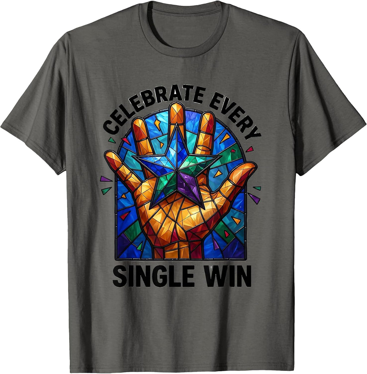 Men's Celebrate Every Single Win Special Education Teacher T-Shirt - Asphalt Grey