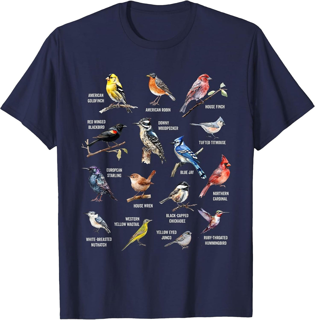 Bird Watcher Bird Lover Birder Birding Nerd T-Shirt - Navy Blue