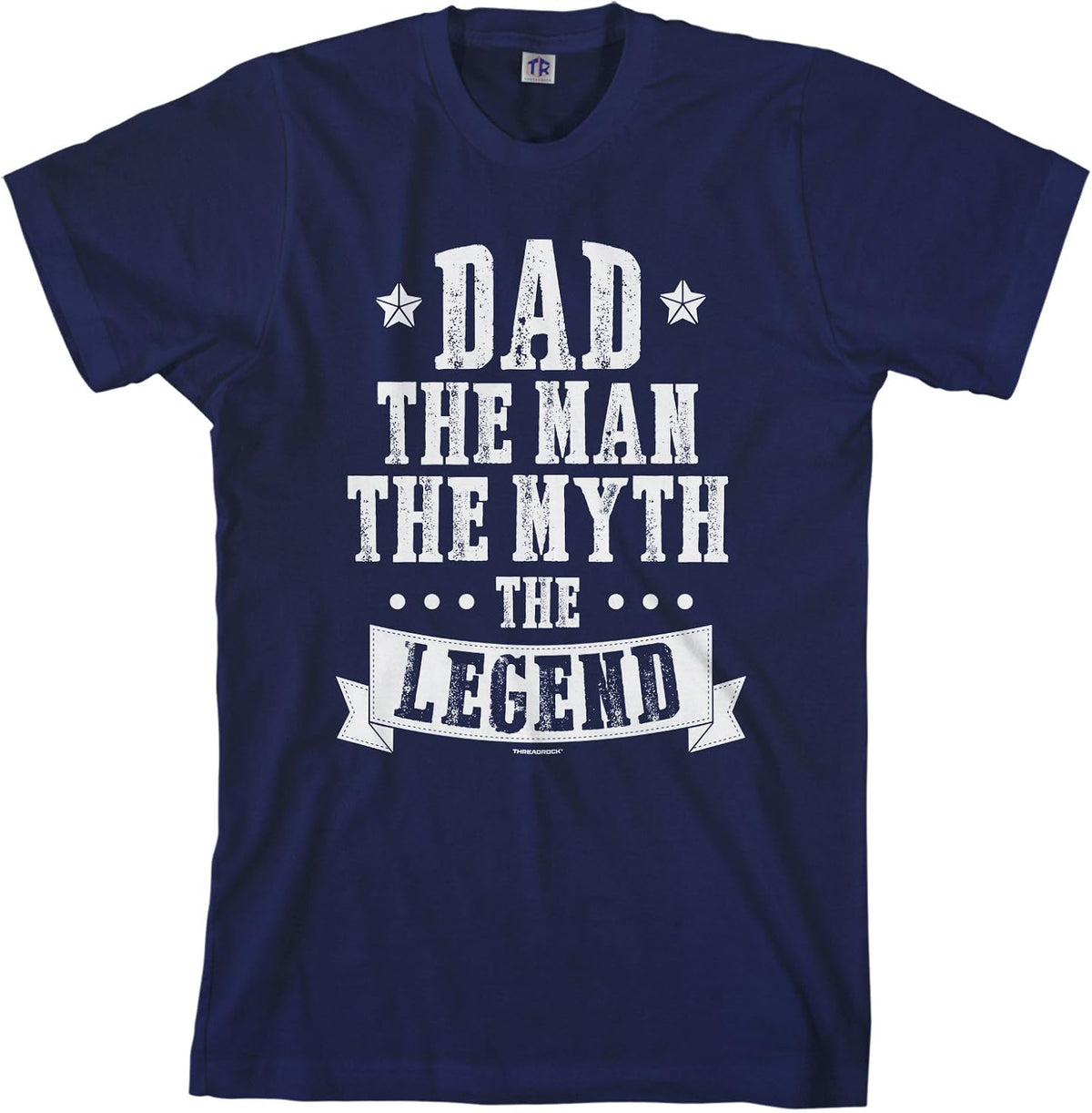 Threadrock Men's Dad The Man The Myth The Legend T-Shirt - Navy