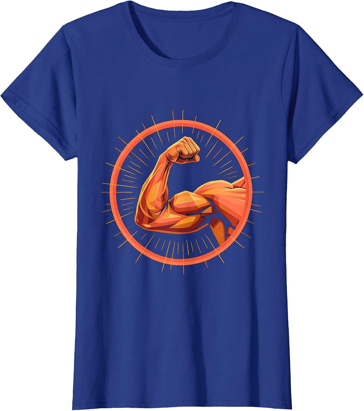 Women's Physical Therapy Bicep Curl Graphic T-Shirt - Royal Blue
