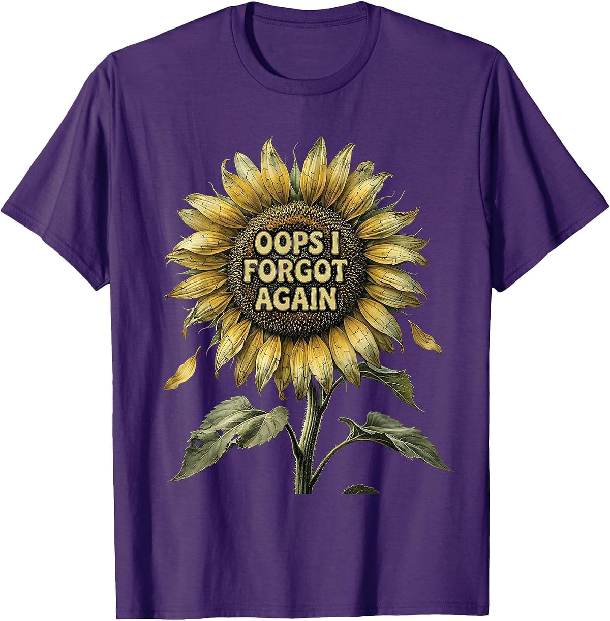 Men's Oops I Forgot Again ADHD Awareness Design T-Shirt - Purple