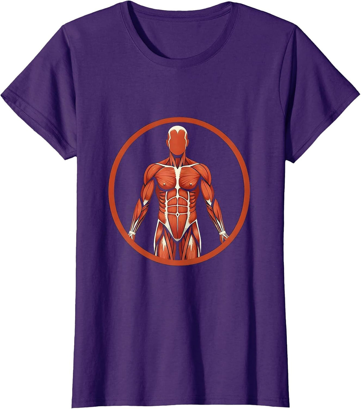 Women's Human Muscle Map Anatomy Physical Therapy Art T-Shirt - Purple