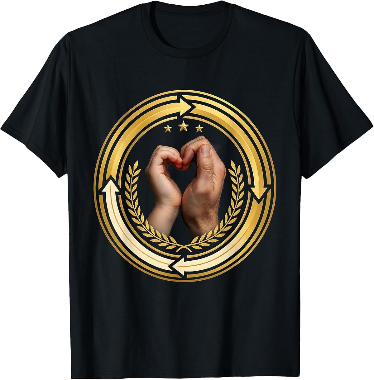 Men's Down Syndrome Awareness Small Hand in Large Hand T-Shirt - Black