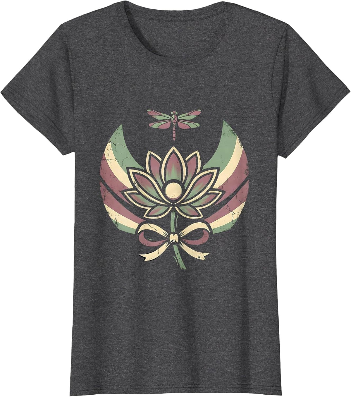 Women's Autism Awareness Meditation Aurora Borealis Design T-Shirt - Dark Heather Grey