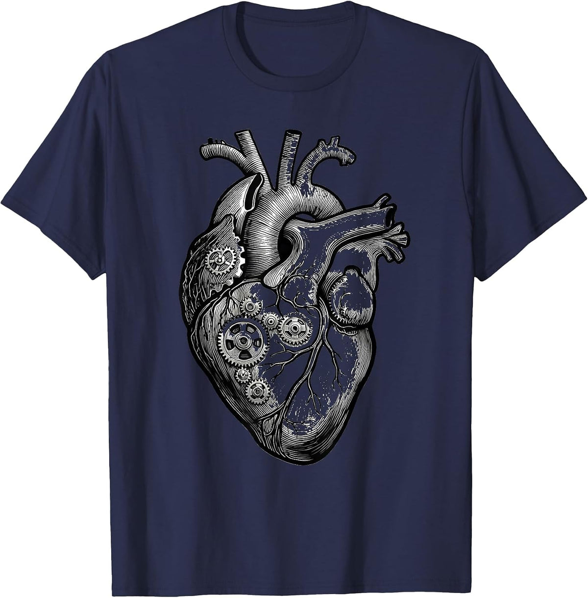 Special Education Heart Gears Illustration T-Shirt - Navy Blue
