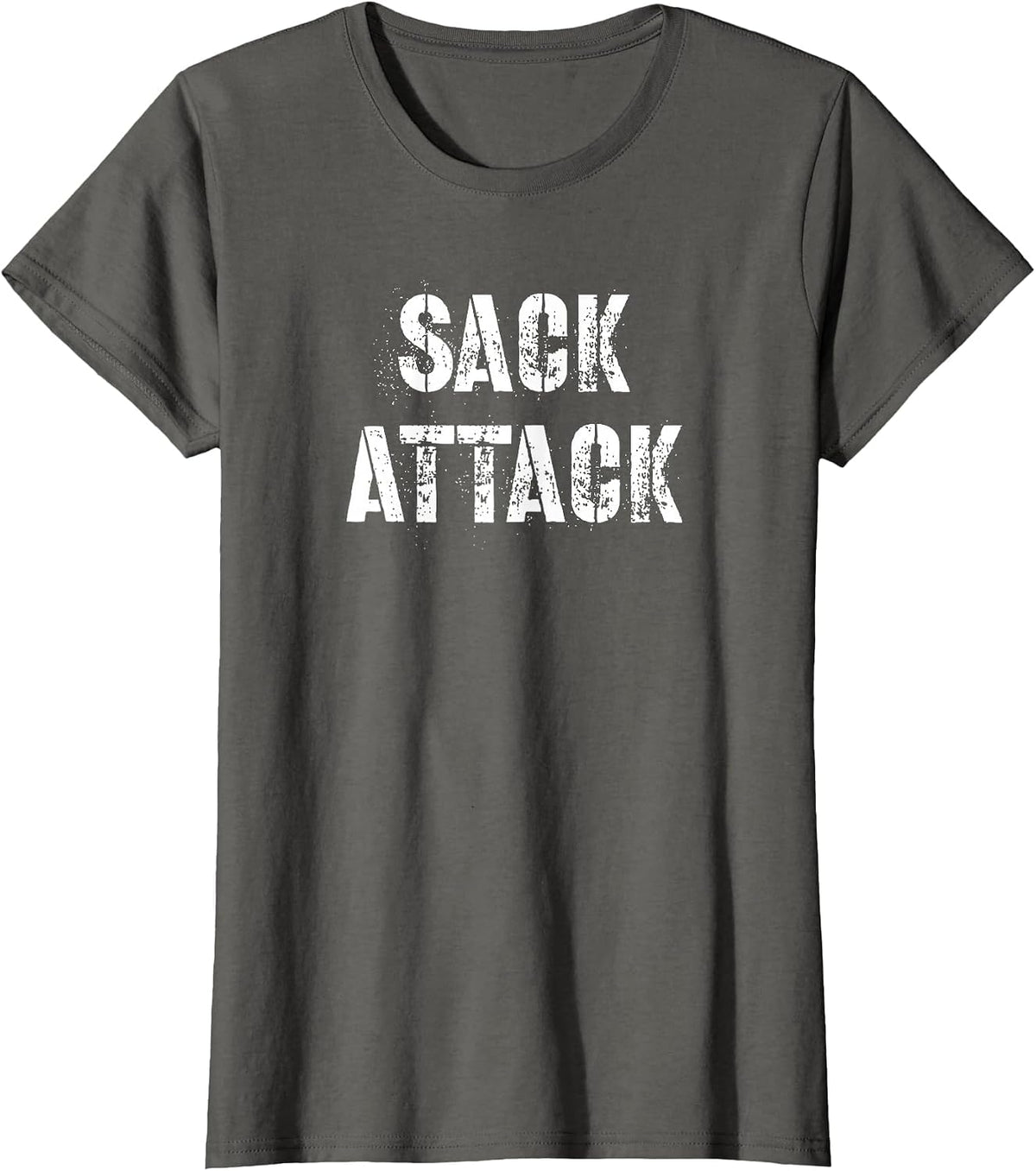 Sack Attack American Football Player Defensive Lineman T-Shirt - Asphalt Grey