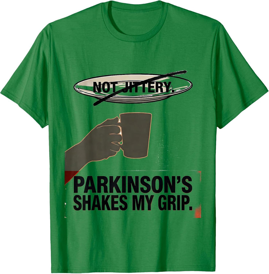 Men's Not Jittery Parkinson's Shakes My Grip Awareness Warrior T-Shirt - Kelly Green