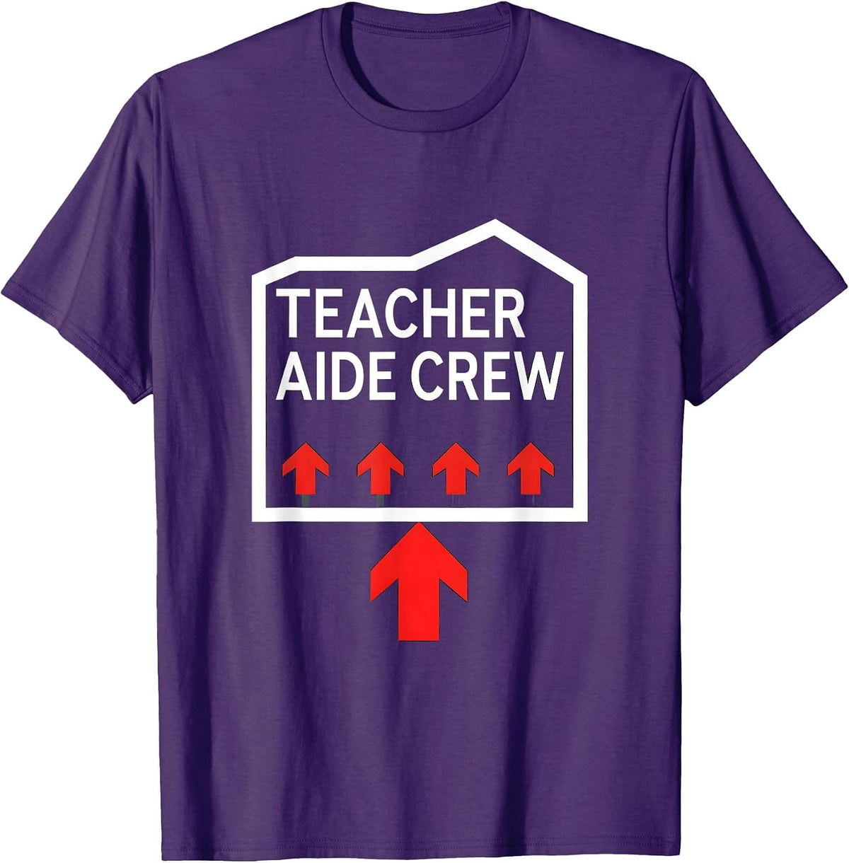 Men's Teacher Aide Crew Paraeducator Appreciation Back To School T-Shirt - Purple