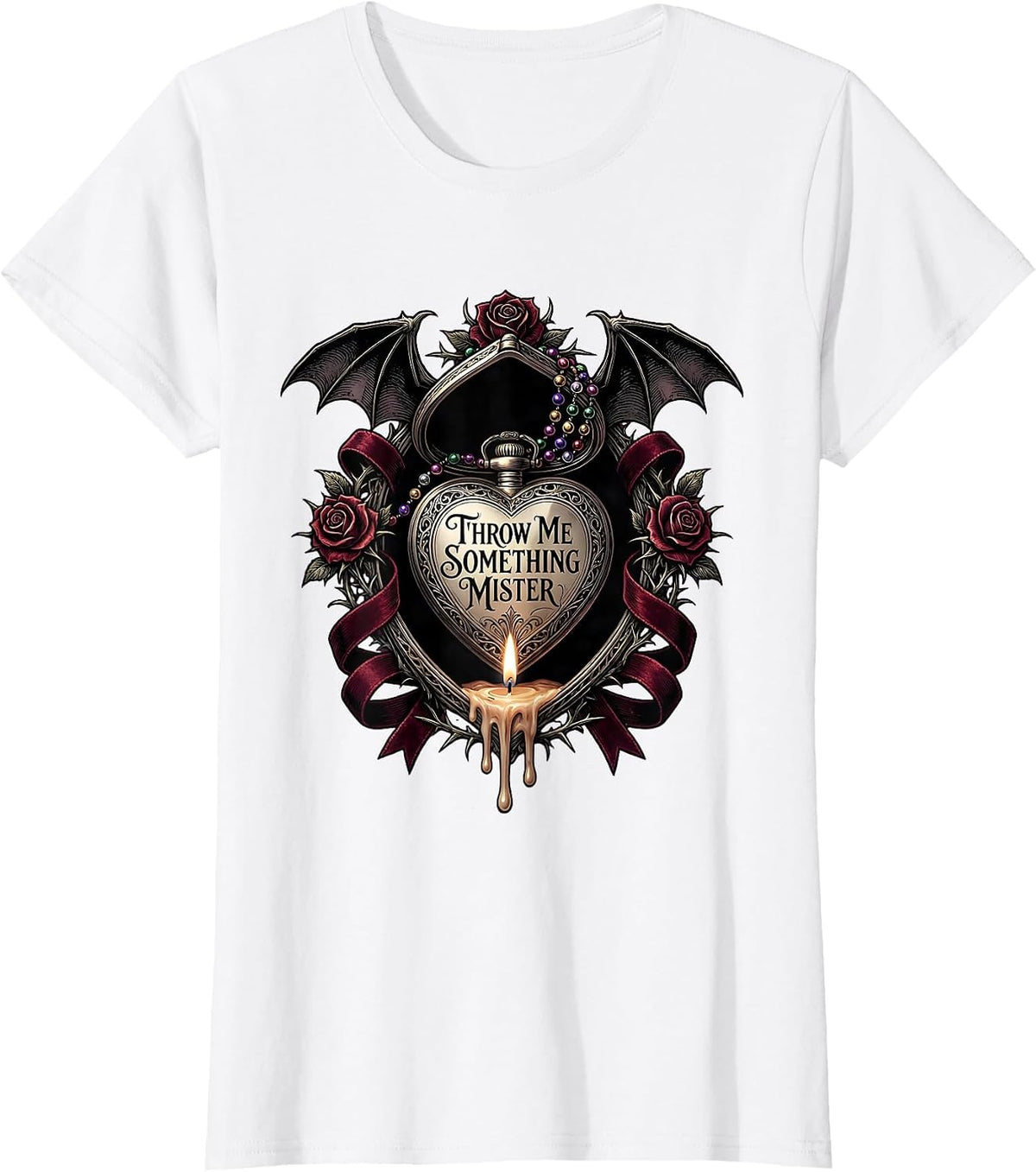 Throw Me Something Mister Mardi Gras Design T-Shirt - White