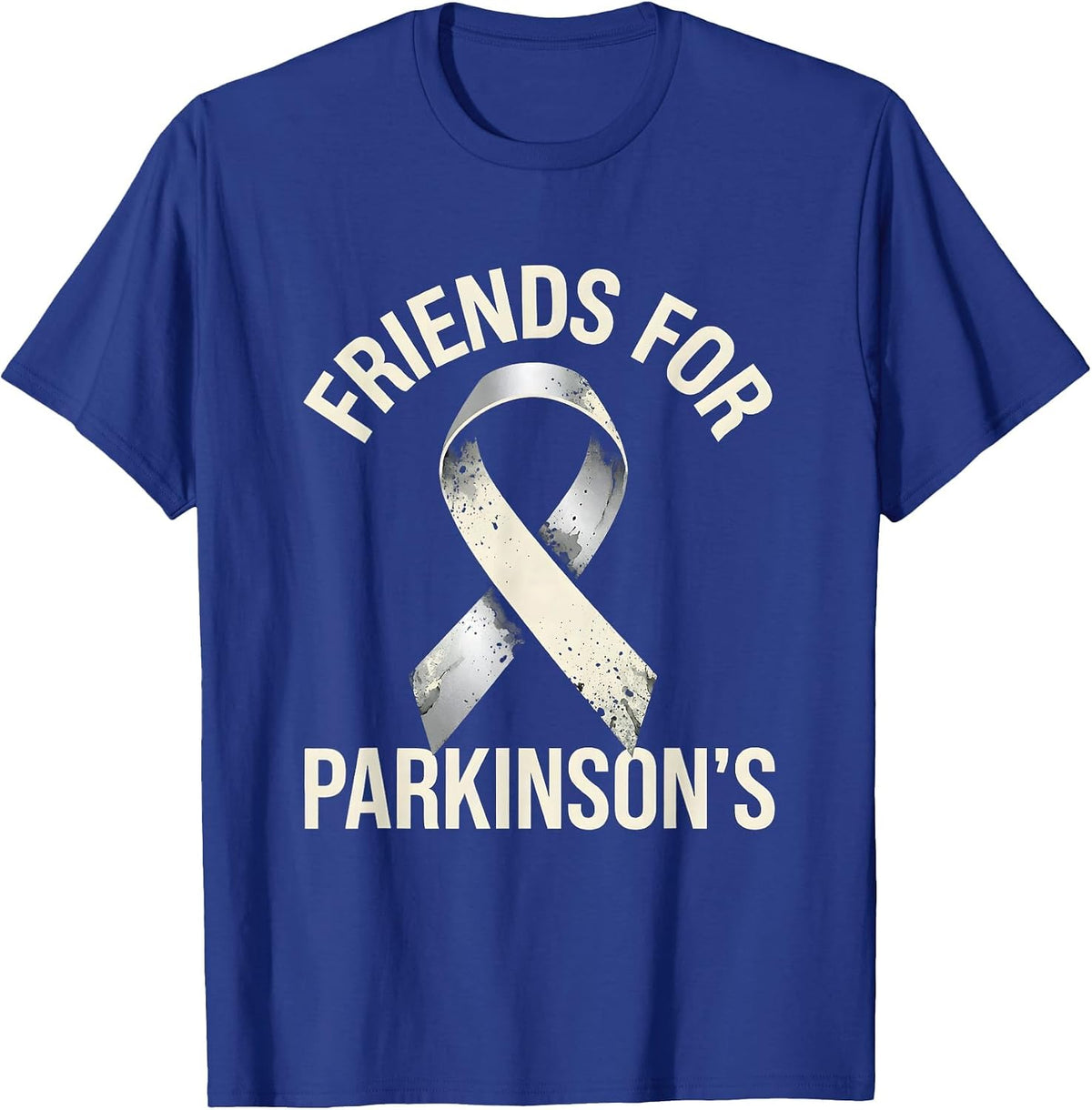 Men's Friends For Parkinson's Support Squad Silver Grey Ribbon T-Shirt - Royal Blue