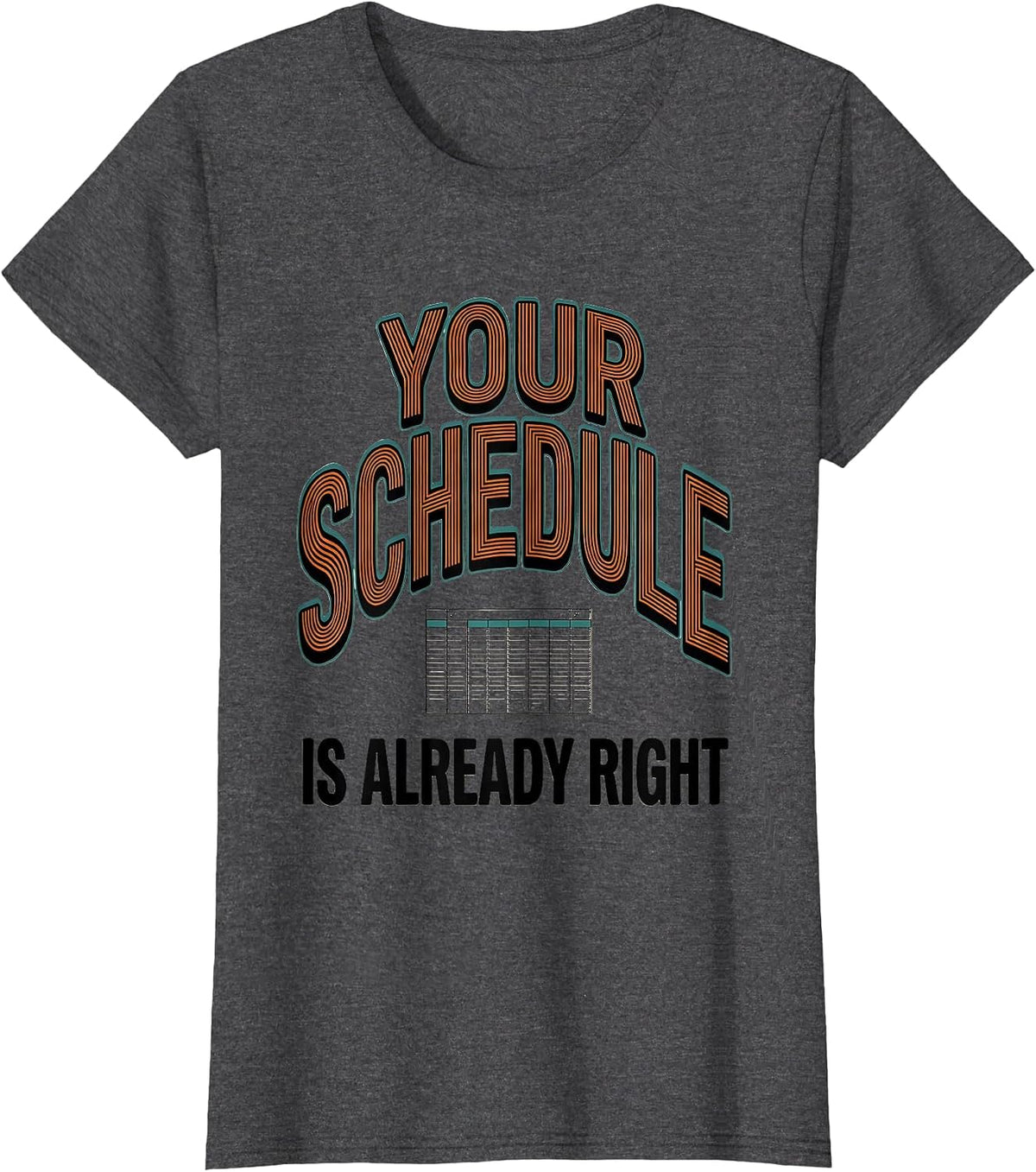 Women's Your Schedule Is Already Right Groovy School Counselor Work T-Shirt - Dark Heather Grey