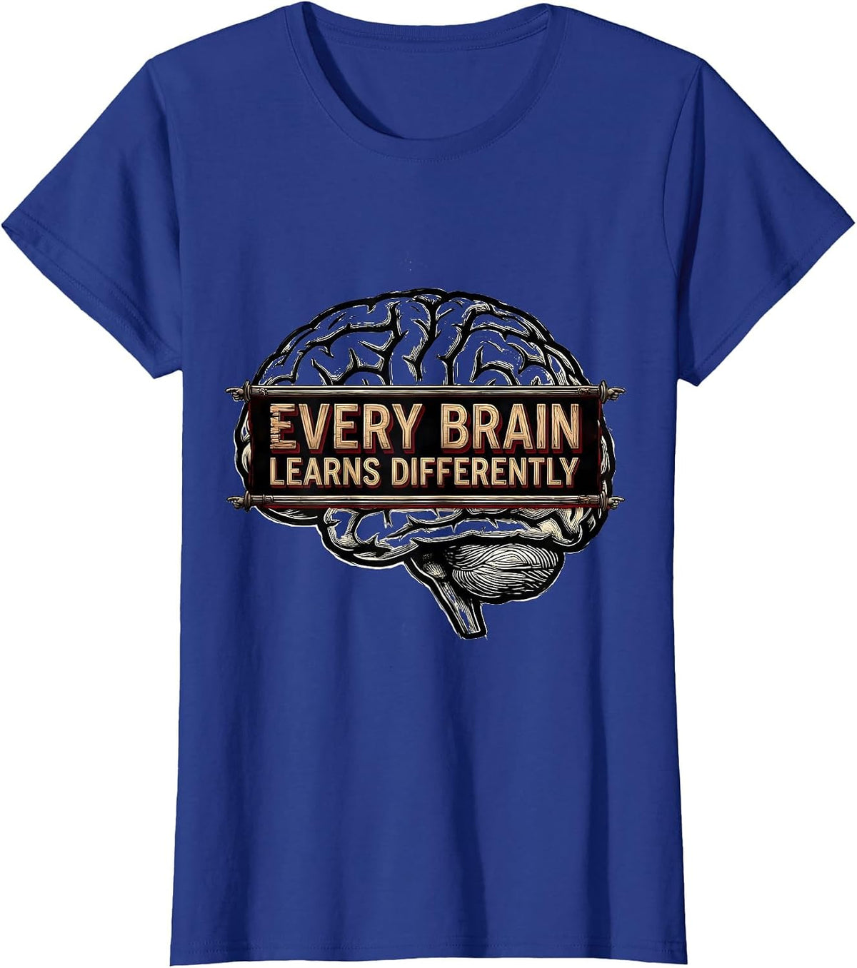 Women's Every Brain Learns Differently Special Education Tee T-Shirt - Royal Blue