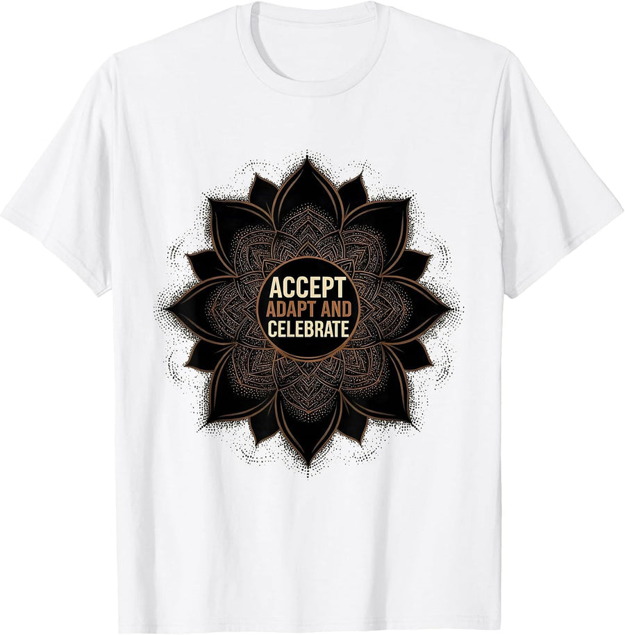 Men's Accept Adapt and Celebrate Autism Awareness Design T-Shirt - White